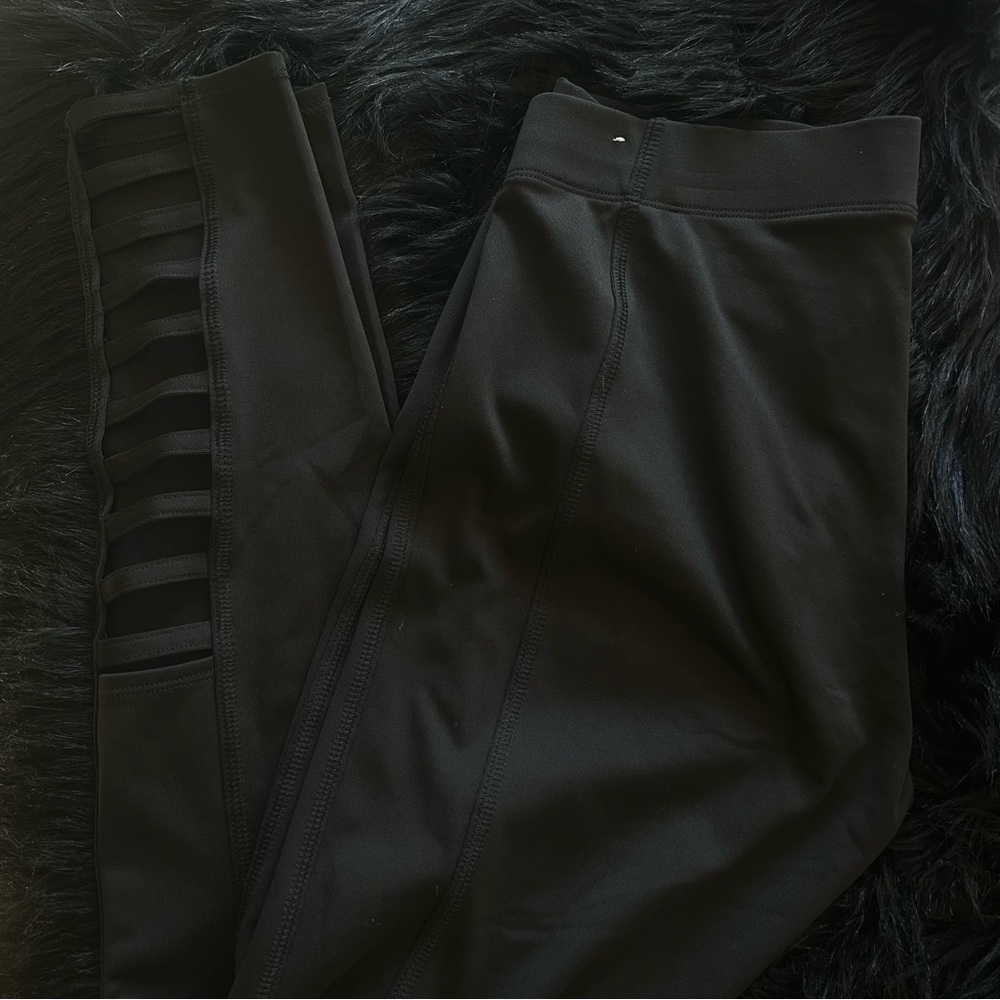 Black Leggings with Cutout Detail